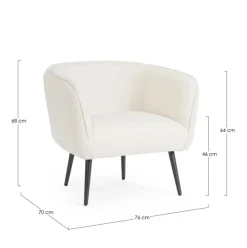 POLTRONA EFFETTO BOUCLE' BIANCO - AVRIL