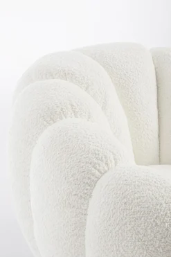 POLTRONA GIREVOLE EFFETTO BOUCLE' BIANCO - FLOREL
