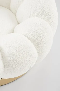 POLTRONA GIREVOLE EFFETTO BOUCLE' BIANCO - FLOREL