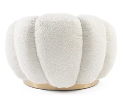 POLTRONA GIREVOLE EFFETTO BOUCLE' NATURALE - FLOREL