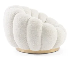 POLTRONA GIREVOLE EFFETTO BOUCLE' NATURALE - FLOREL