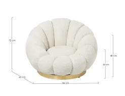 POLTRONA GIREVOLE EFFETTO BOUCLE' NATURALE - FLOREL