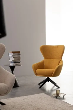 POLTRONA GIREVOLE HAILEY SENAPE