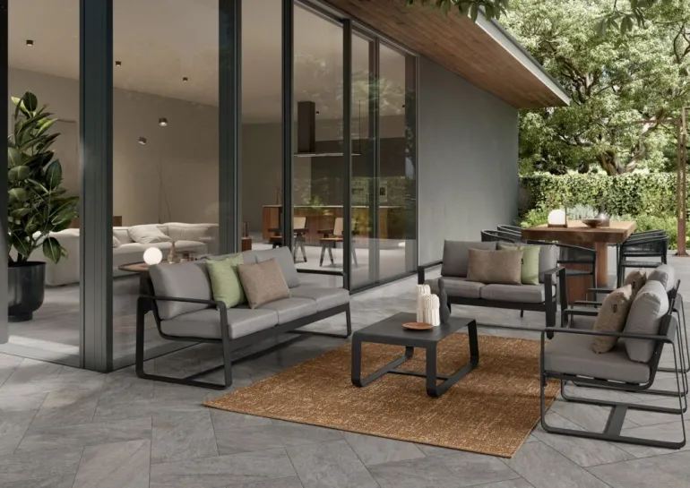 POLTRONA IN ALLUMINIO ANTRACITE YK13 - MERRIGAN