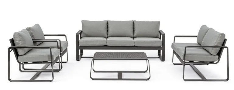 POLTRONA IN ALLUMINIO ANTRACITE YK13 - MERRIGAN