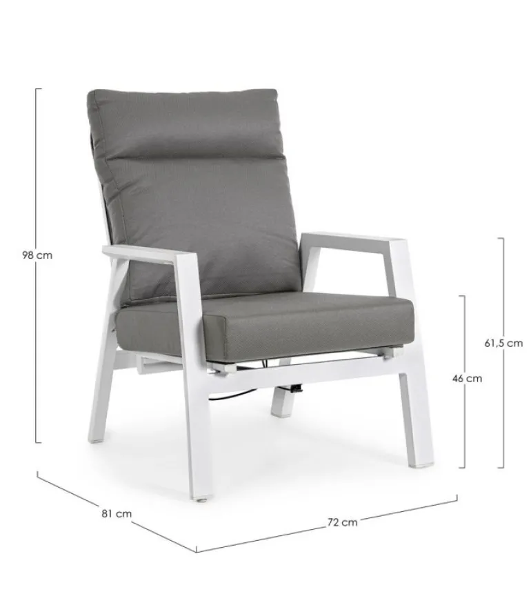 POLTRONA IN ALLUMINIO BIANCO JX11 - KLEDI