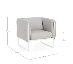 POLTRONA IN ALLUMINIO SABBIA - PIXEL