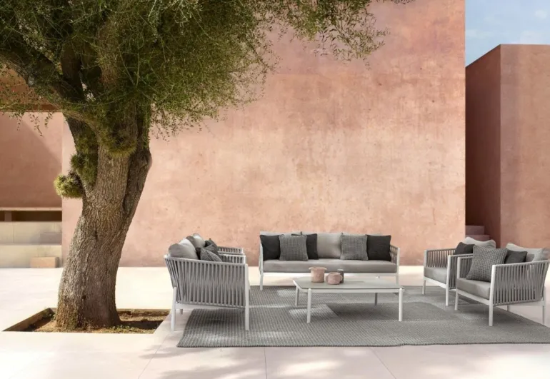 POLTRONA IN CORDA PER ESTERNO BIANCO WG20 - FLORENCIA