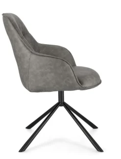 POLTRONA IN ECOPELLE GRIGIA - GRANT