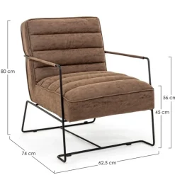 POLTRONA IN ECOPELLE MARRONE - BRIANNA