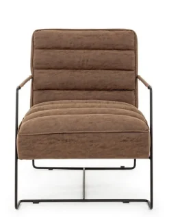 POLTRONA IN ECOPELLE MARRONE - BRIANNA