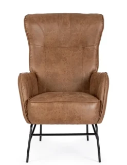 POLTRONA IN ECOPELLE MARRONE - NASIRA
