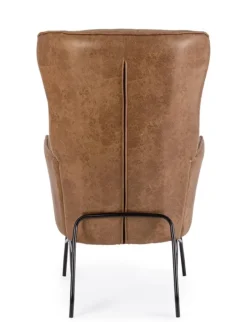 POLTRONA IN ECOPELLE MARRONE - NASIRA