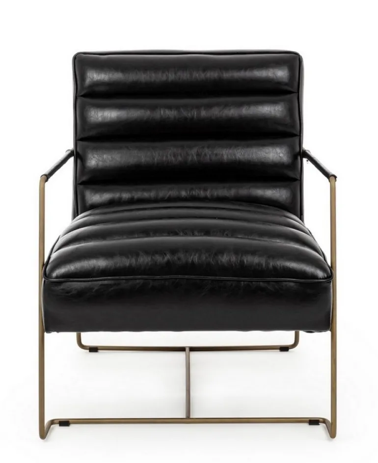 POLTRONA IN ECOPELLE NERA - BRIANNA