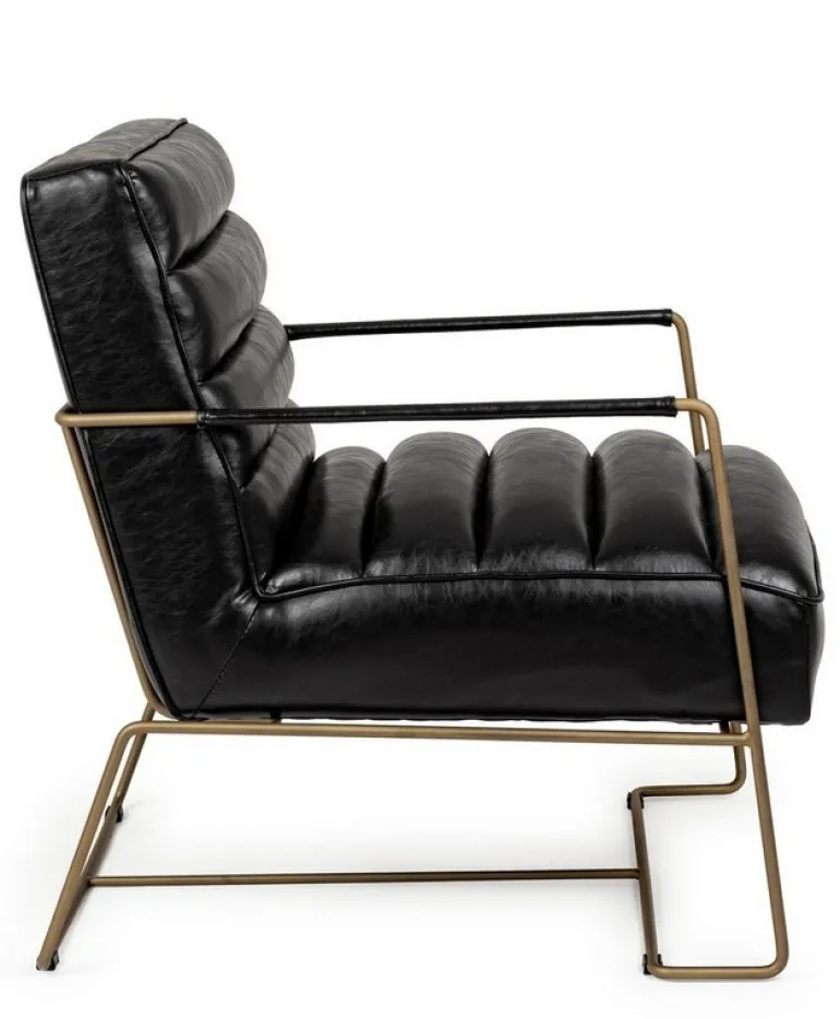 POLTRONA IN ECOPELLE NERA - BRIANNA