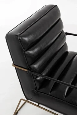 POLTRONA IN ECOPELLE NERA - BRIANNA