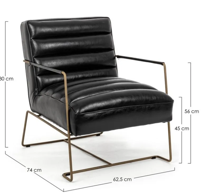 POLTRONA IN ECOPELLE NERA - BRIANNA