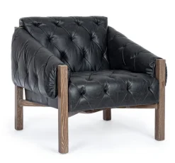 POLTRONA IN ECOPELLE NERO - HARRISON