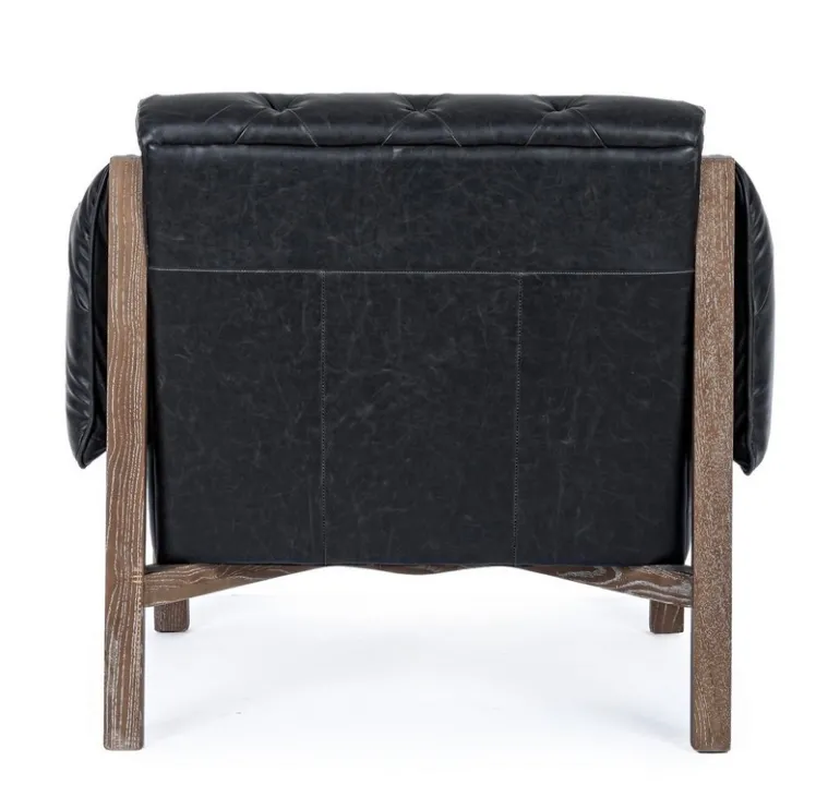 POLTRONA IN ECOPELLE NERO - HARRISON