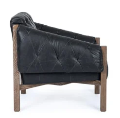 POLTRONA IN ECOPELLE NERO - HARRISON