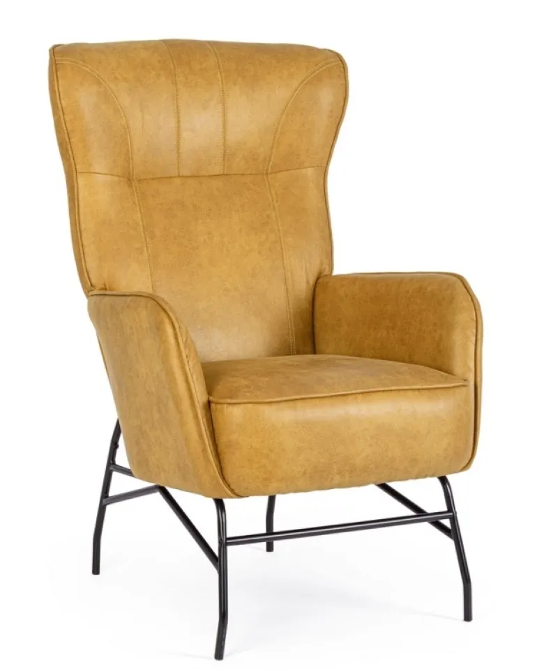 POLTRONA IN ECOPELLE SENAPE - NASIRA