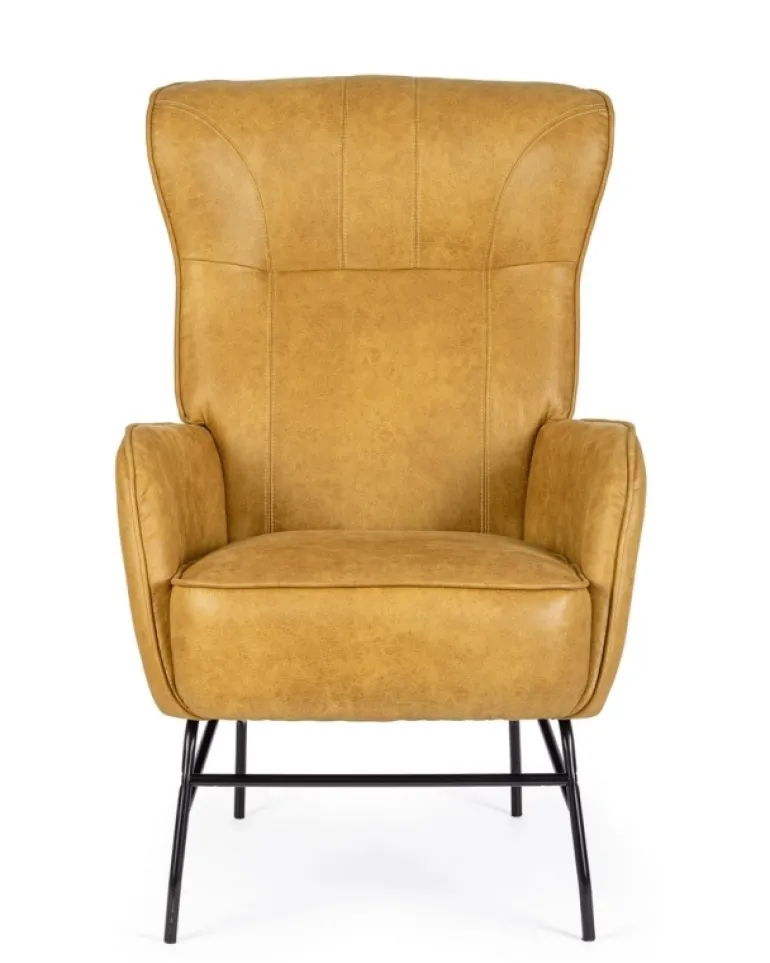 POLTRONA IN ECOPELLE SENAPE - NASIRA