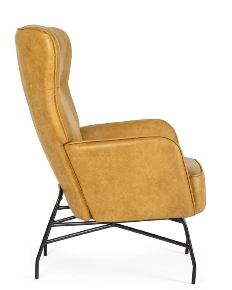 POLTRONA IN ECOPELLE SENAPE - NASIRA