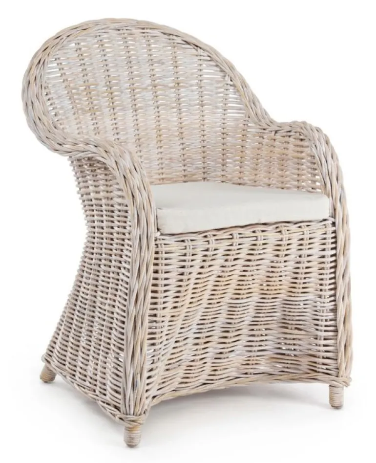 POLTRONA IN FIBRE NATURALI BIANCA - MARTIN NEW