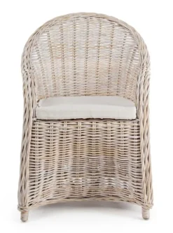 POLTRONA IN FIBRE NATURALI BIANCA - MARTIN NEW