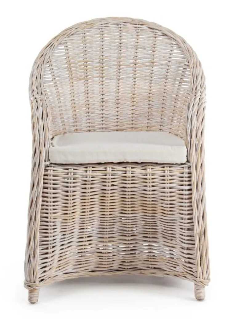 POLTRONA IN FIBRE NATURALI BIANCA - MARTIN NEW