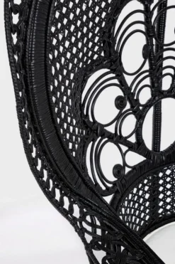 POLTRONA IN FIBRE NATURALI SFODERABILE NERO - PEACOCK