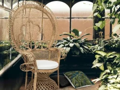 POLTRONA IN FIBRE NATURALI SFODERABILE NATURALE - PEACOCK