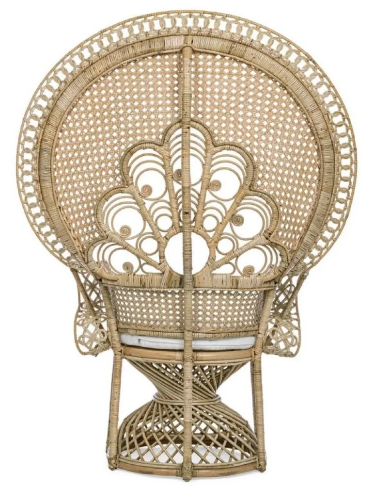 POLTRONA IN FIBRE NATURALI SFODERABILE NATURALE - PEACOCK