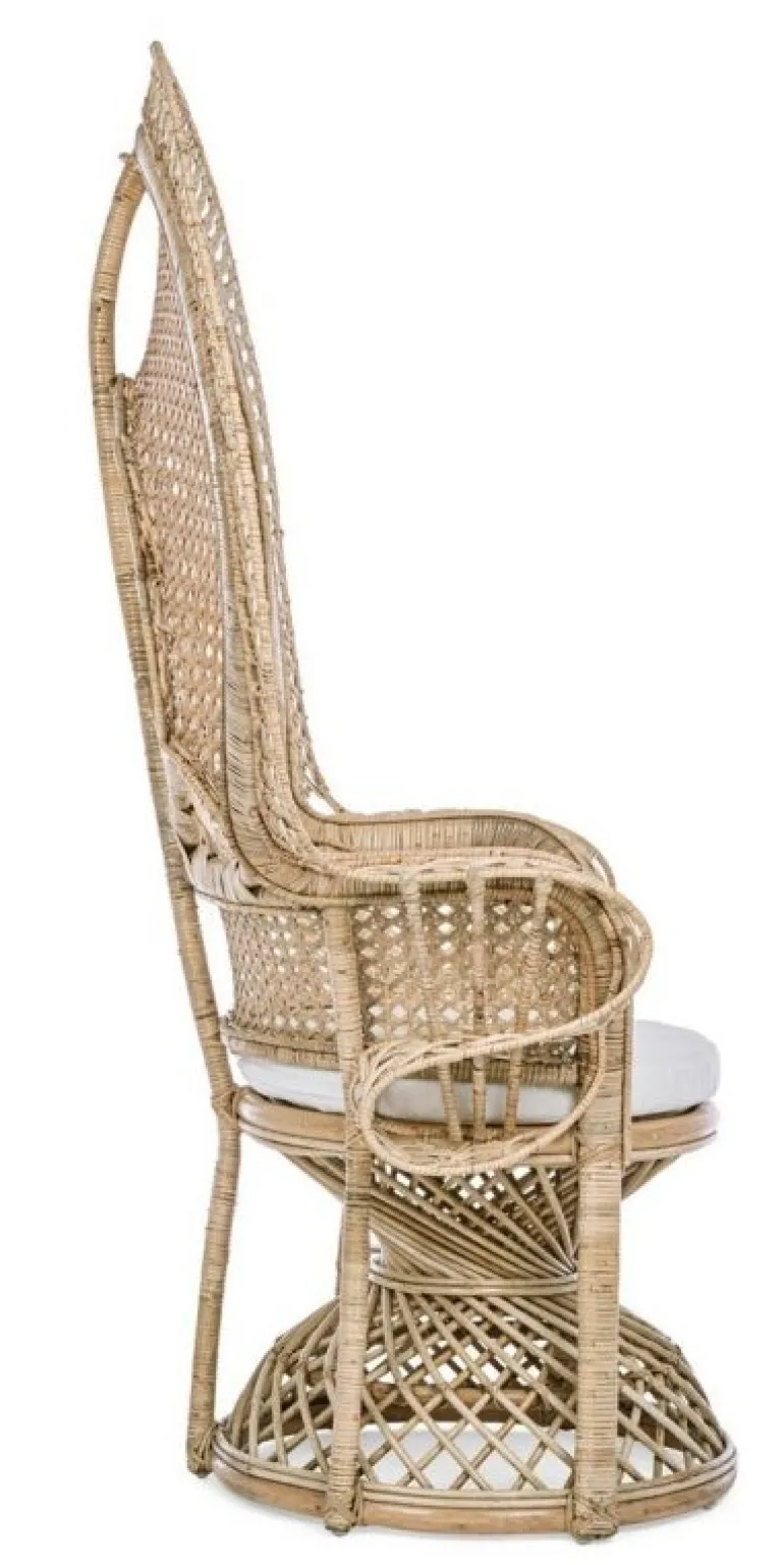 POLTRONA IN FIBRE NATURALI SFODERABILE NATURALE - PEACOCK