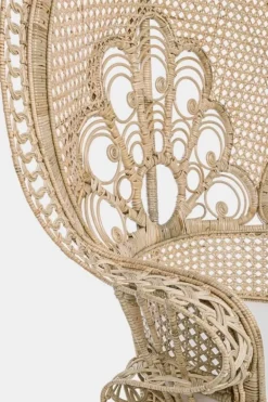 POLTRONA IN FIBRE NATURALI SFODERABILE NATURALE - PEACOCK