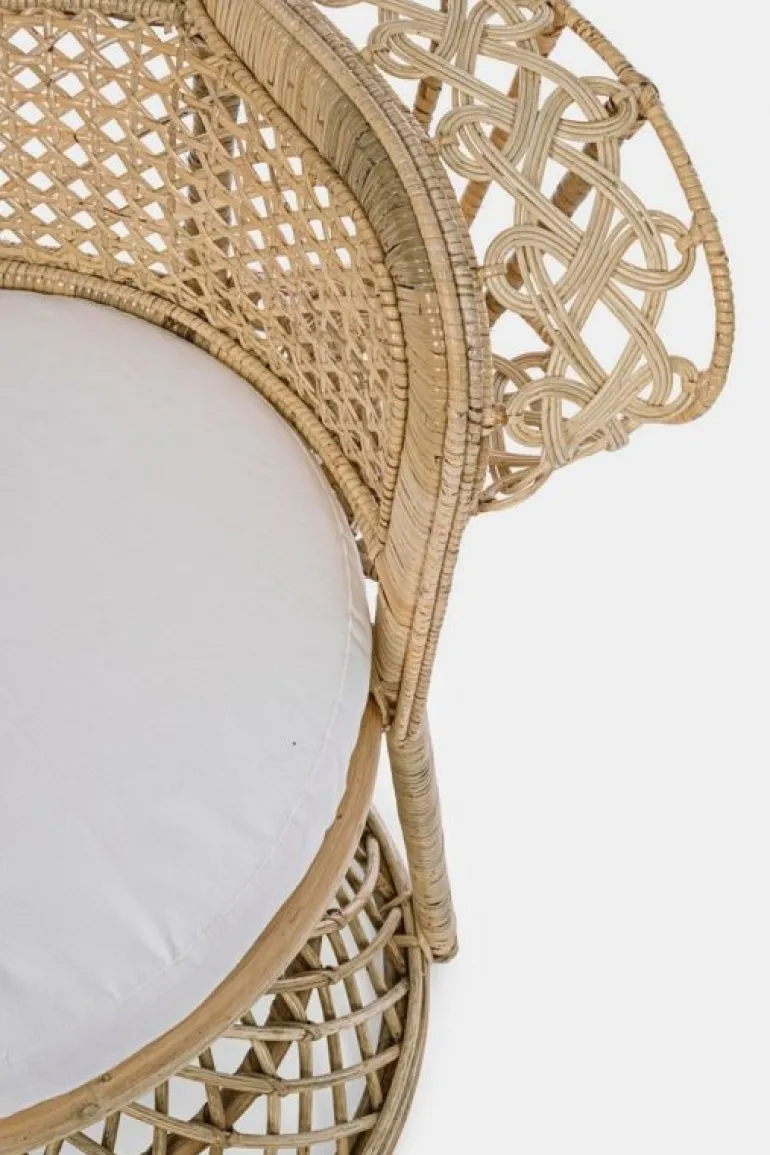 POLTRONA IN FIBRE NATURALI SFODERABILE NATURALE - PEACOCK