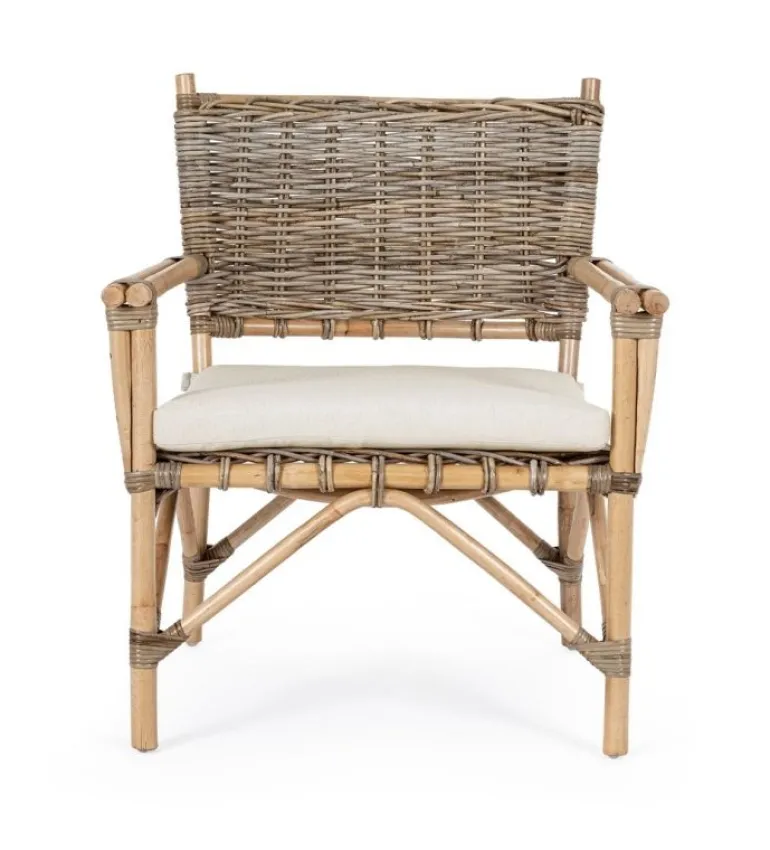 POLTRONA IN FIBRE NATURALI CON CUSCINO - TARIFA