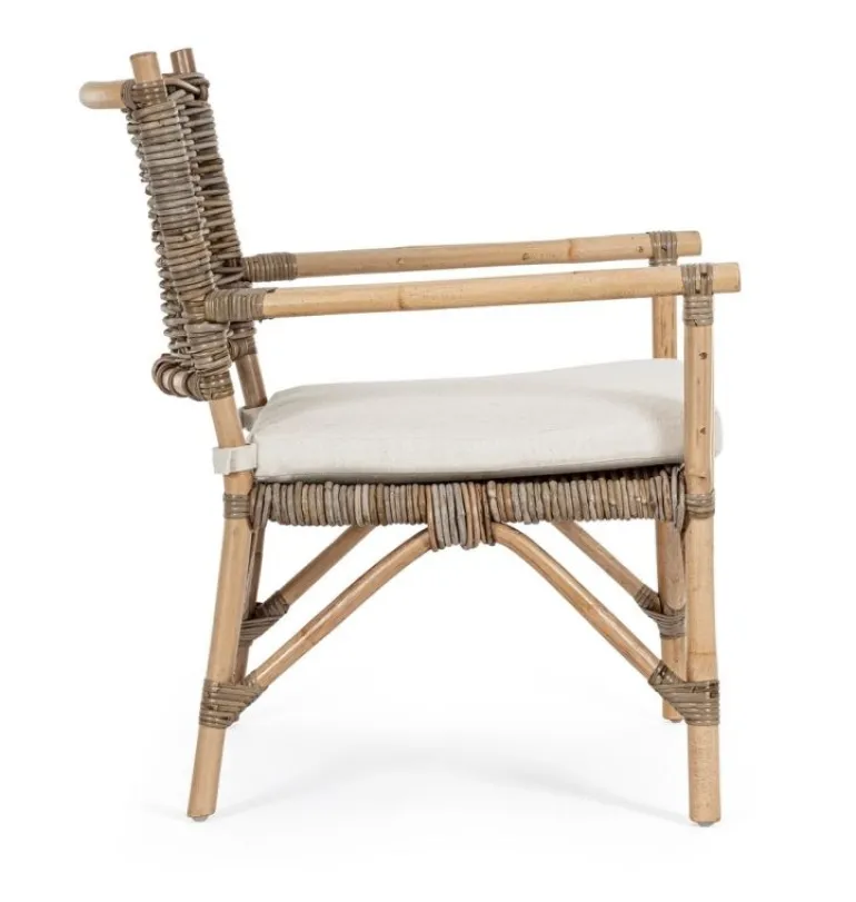 POLTRONA IN FIBRE NATURALI CON CUSCINO - TARIFA