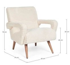 POLTRONA IN LEGNO BIANCA - BERNA