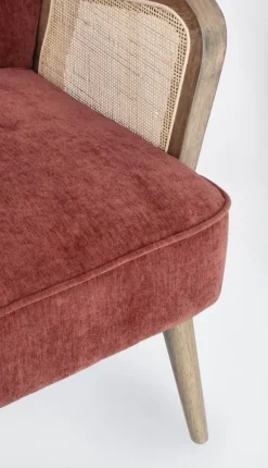 POLTRONA IN LEGNO MATTONE - VIRNA