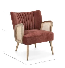 POLTRONA IN LEGNO MATTONE - VIRNA