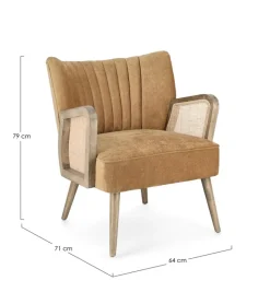 POLTRONA IN LEGNO SENAPE - VIRNA