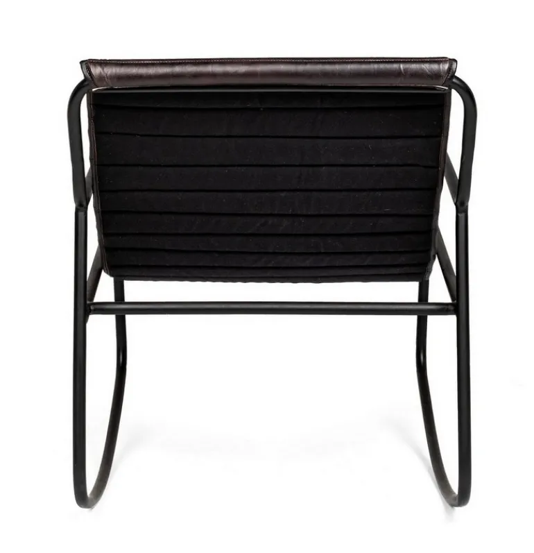 POLTRONA IN PELLE NERA - KARISMA