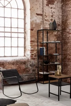 POLTRONA IN PELLE NERA - KARISMA