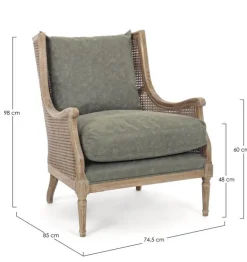 POLTRONA IN TESSUTO - CAROLINA