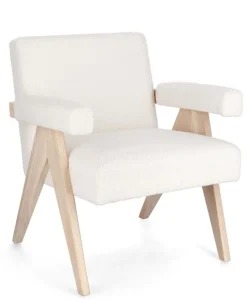 POLTRONA IN TESSUTO AVORIO - FAIZA