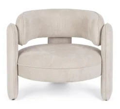 POLTRONA IN TESSUTO BEIGE - AISHA