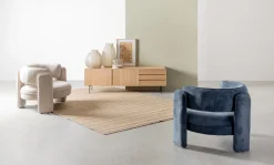 POLTRONA IN TESSUTO BEIGE - AISHA