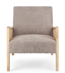 POLTRONA IN TESSUTO BIANCO GRIGIO - DEANNA