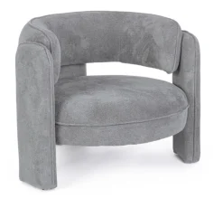 POLTRONA IN TESSUTO GRIGIO - AISHA